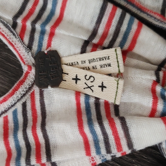 🔥🔥🔥WE THE FREE people Best Night Red white blue Linen tank NWT XS - Picture 7 of 11
